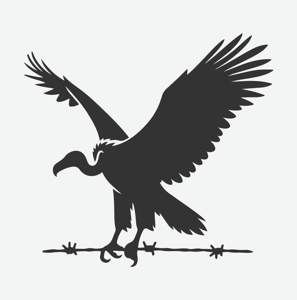 Majestic Vulture Silhouette, A Symbol of Nature's Power and Grace vector