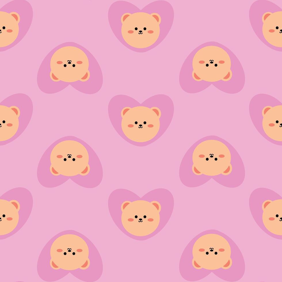 Seamless pattern with cute cartoon bears, for fabric prints, textiles, gift wrapping paper. children's colorful , flat style vector