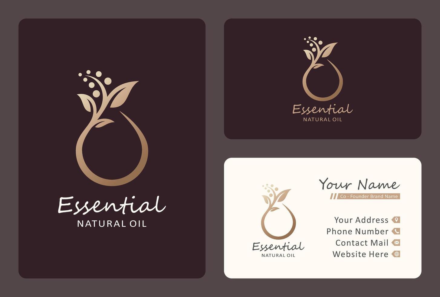 natural skin nutrition logo design with business card template. vector