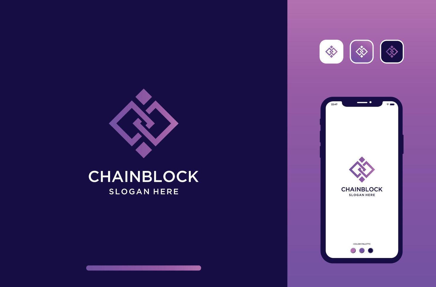 chain block logo design. vector