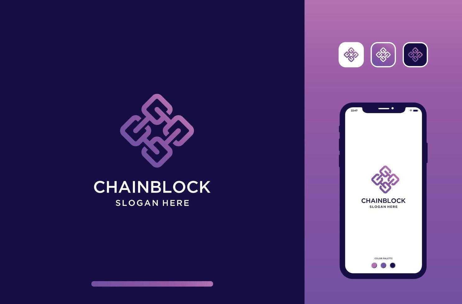 geometric chain logo design. vector