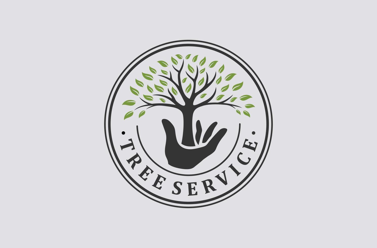 plant or tree services logo mark premium vector