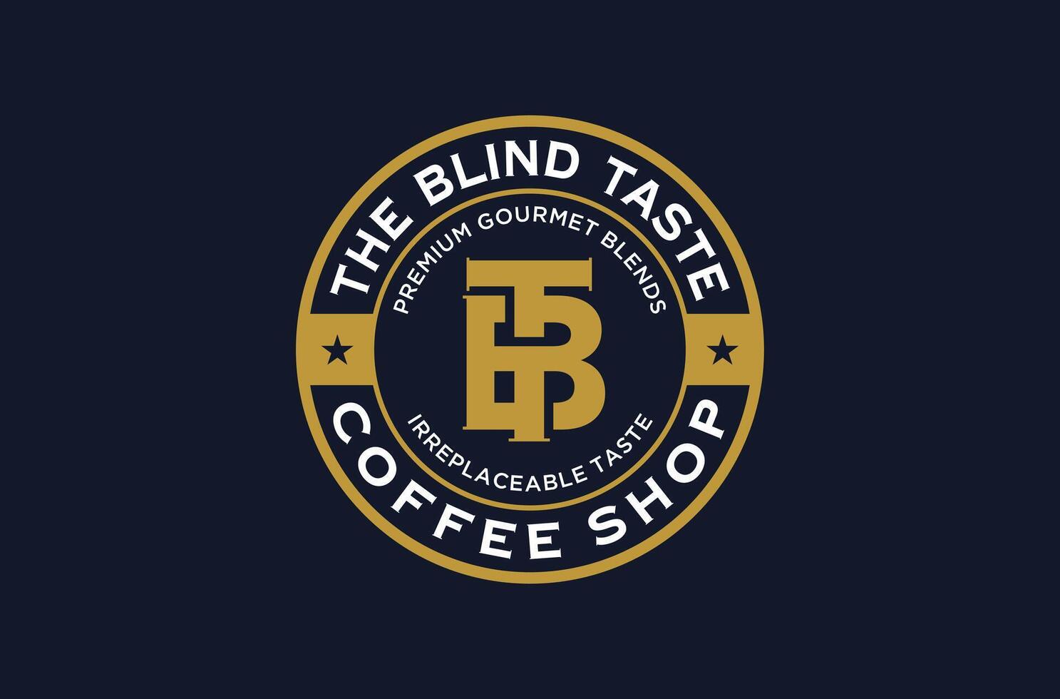 coffee shop logo mark in emblem style with initial tb vector