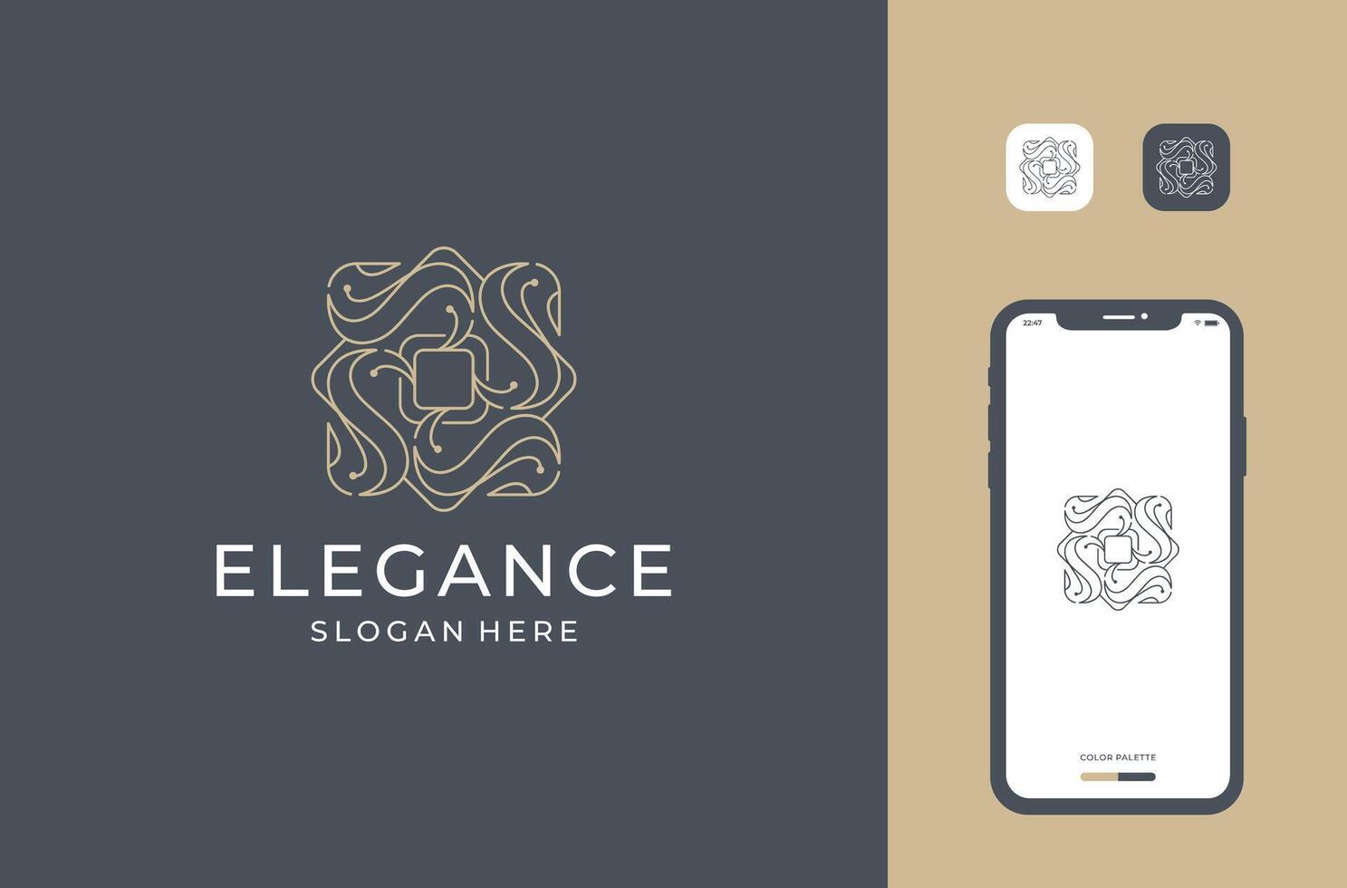 calm line logo consists of the letter s vector