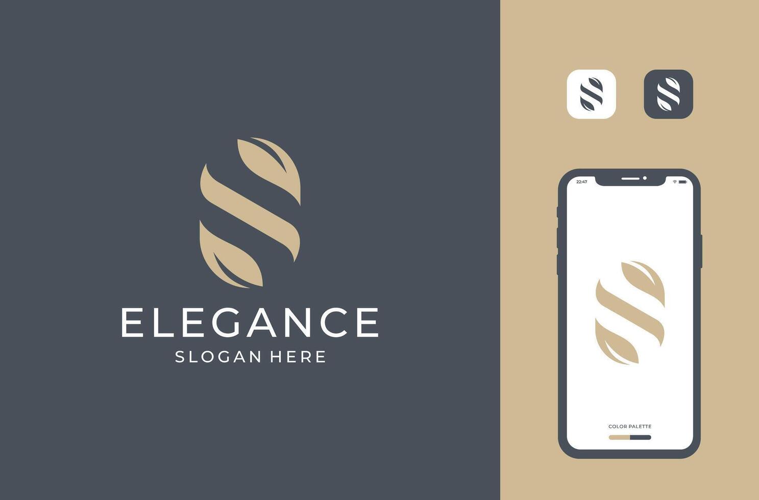 Letter S with leaves logo design vector