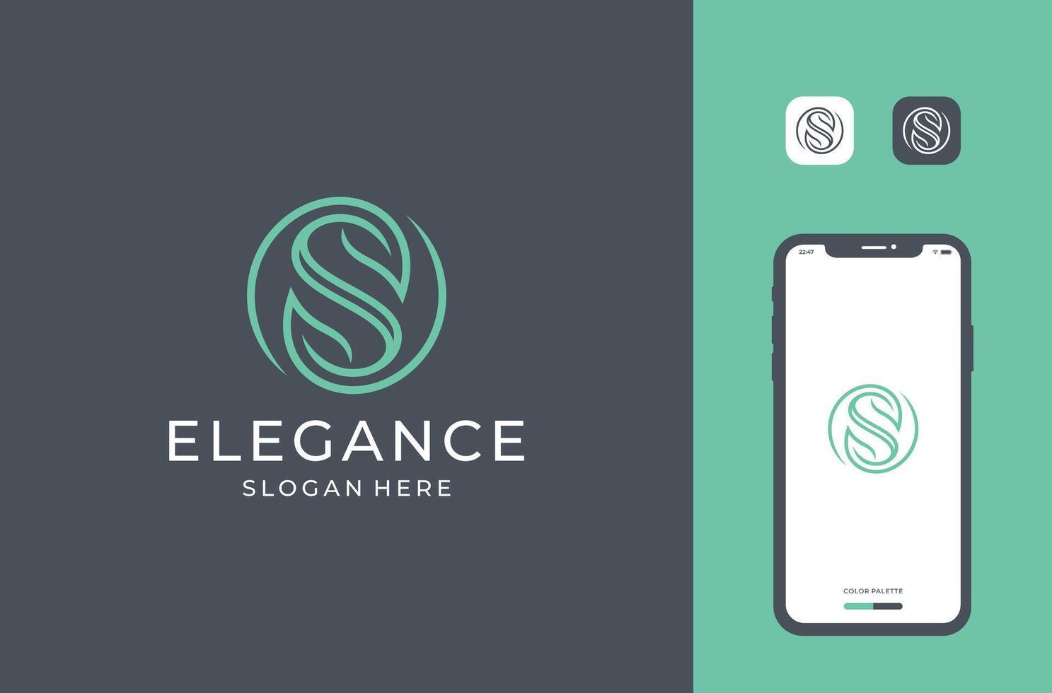 creative letter s and leaf logo design vector