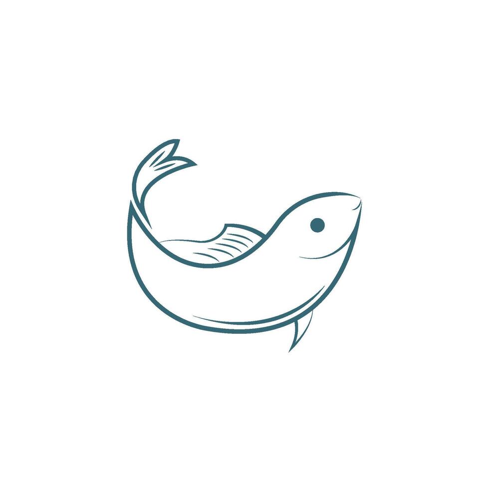 Fish logo icon vector