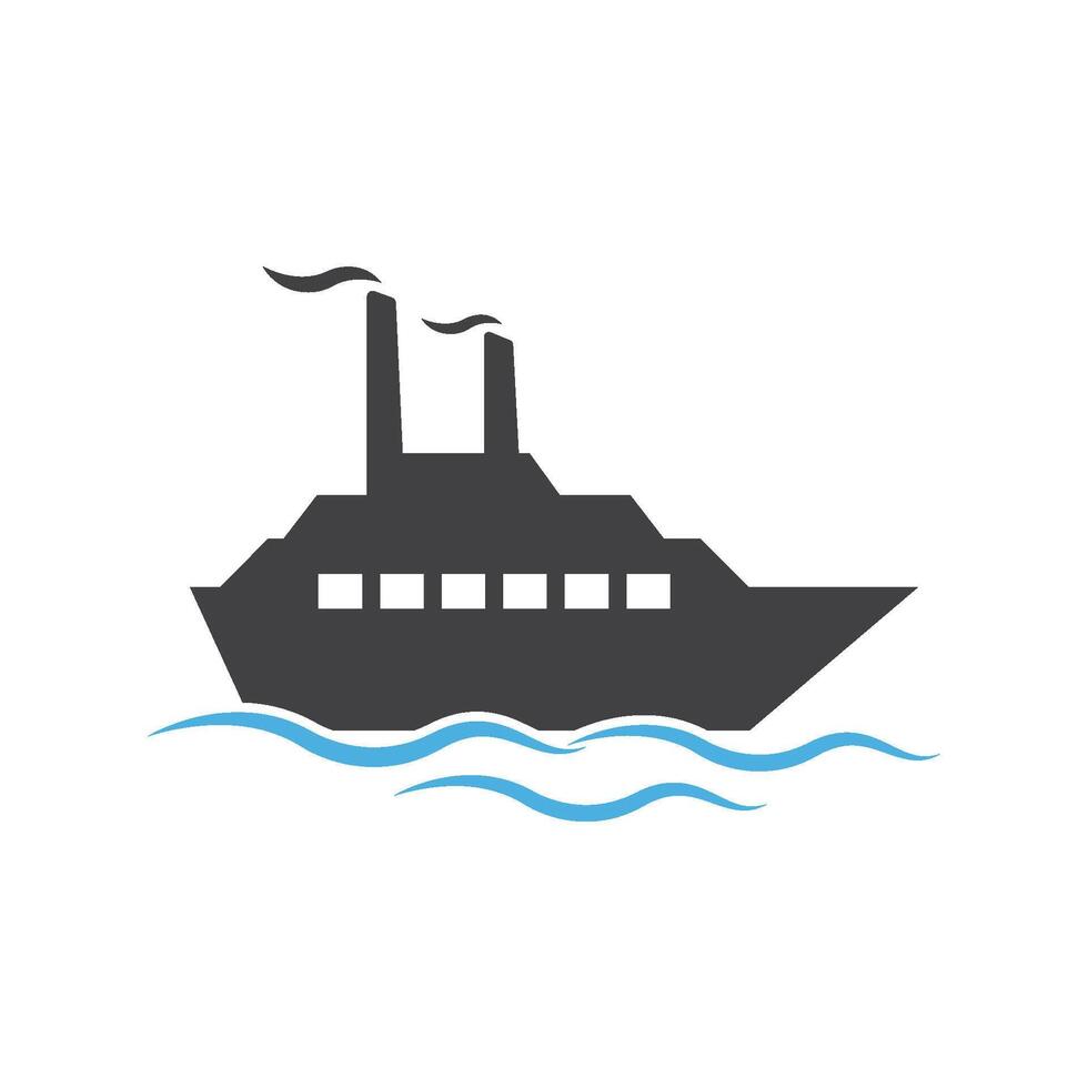 Cruise ship logo icon vector