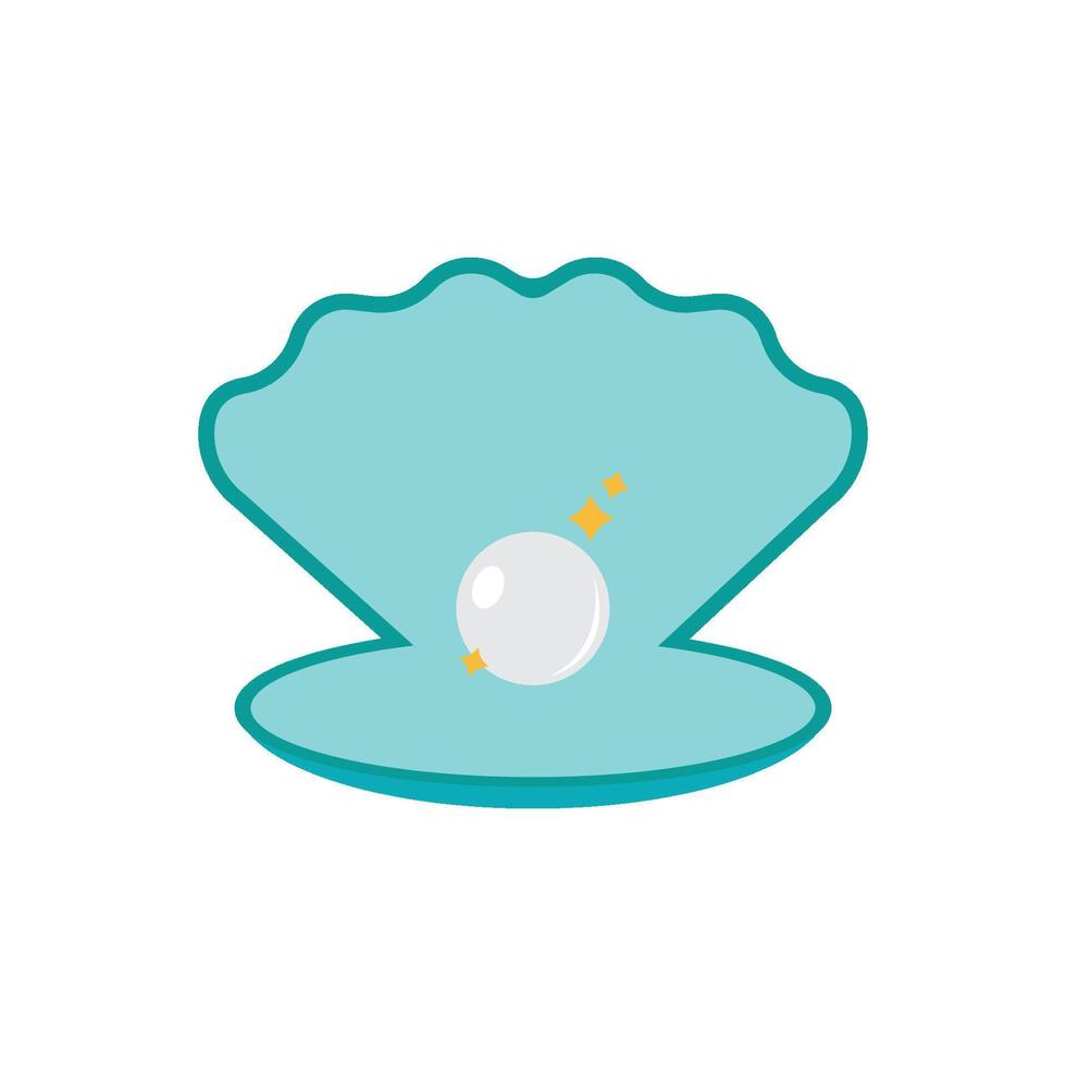 Shell and pearl icon vector