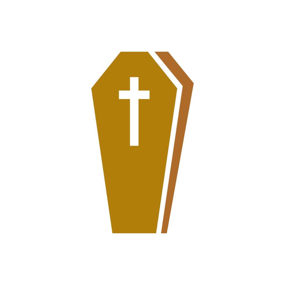 Wooden Coffin icon vector
