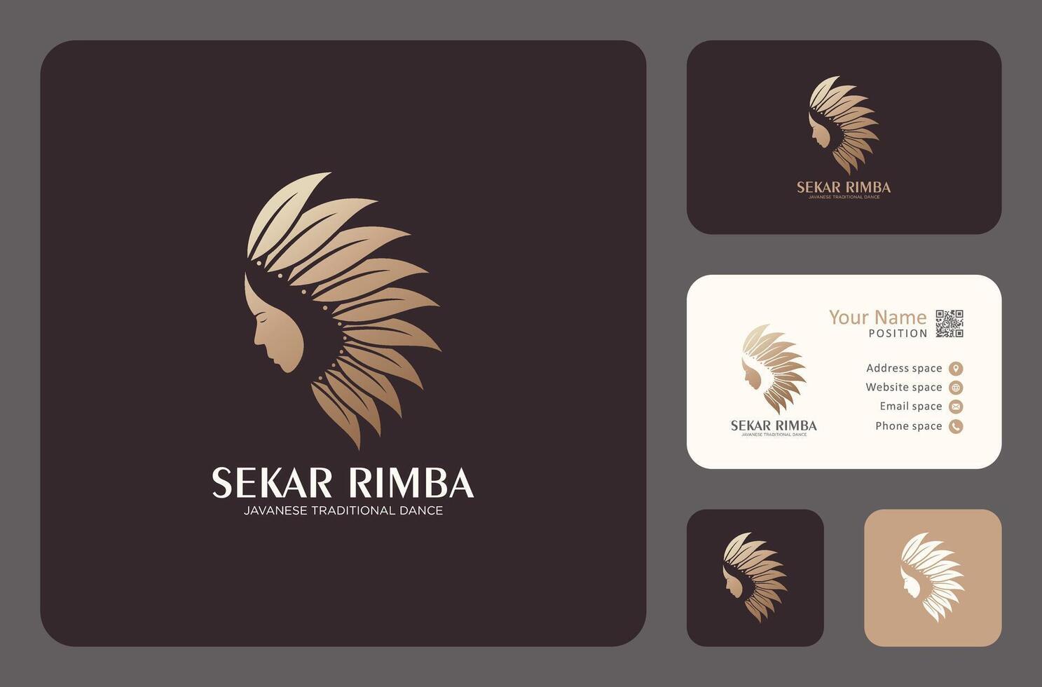 woman face with leaves logo design in a golden color vector