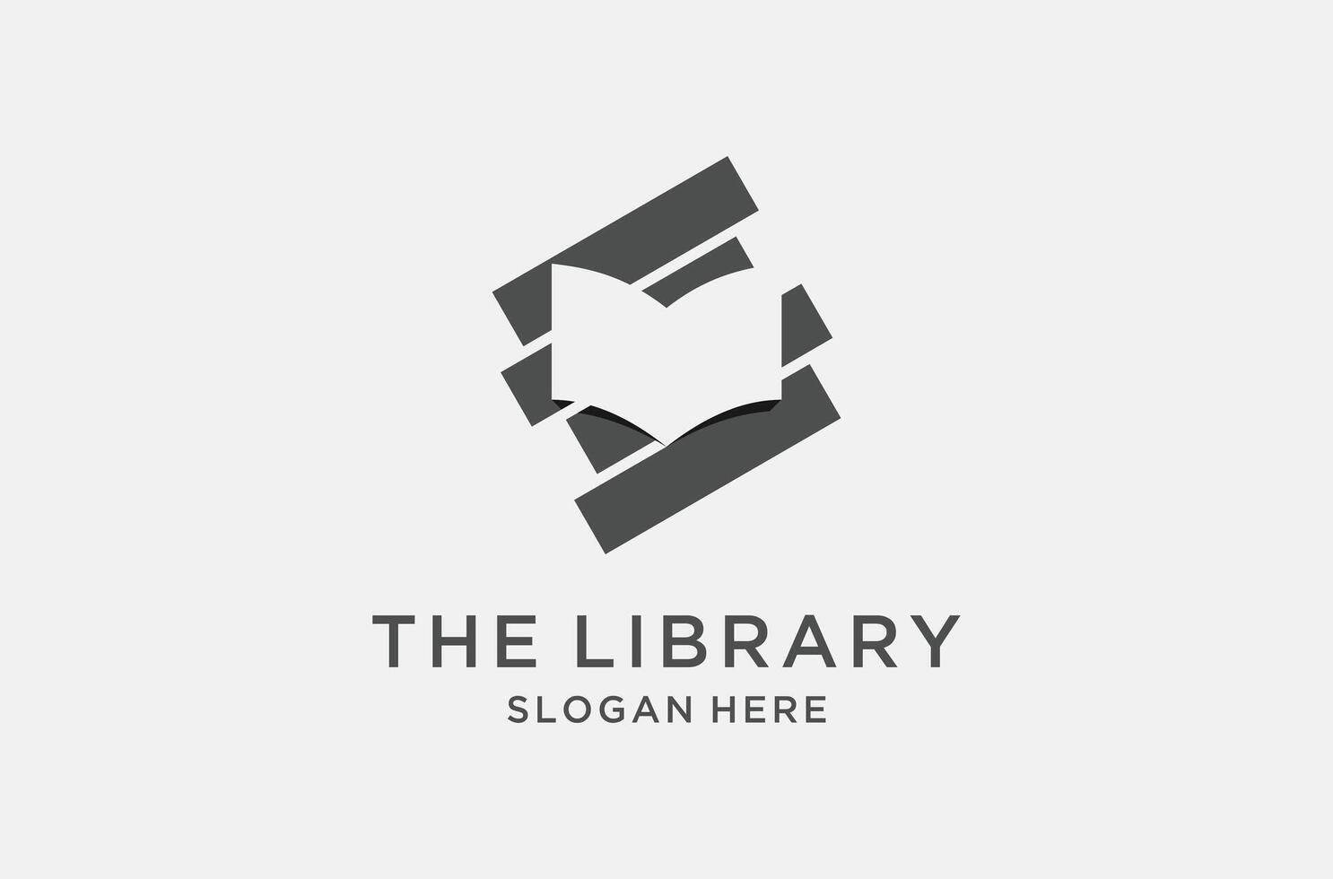 stack of books logo design for library or bookstore. vector