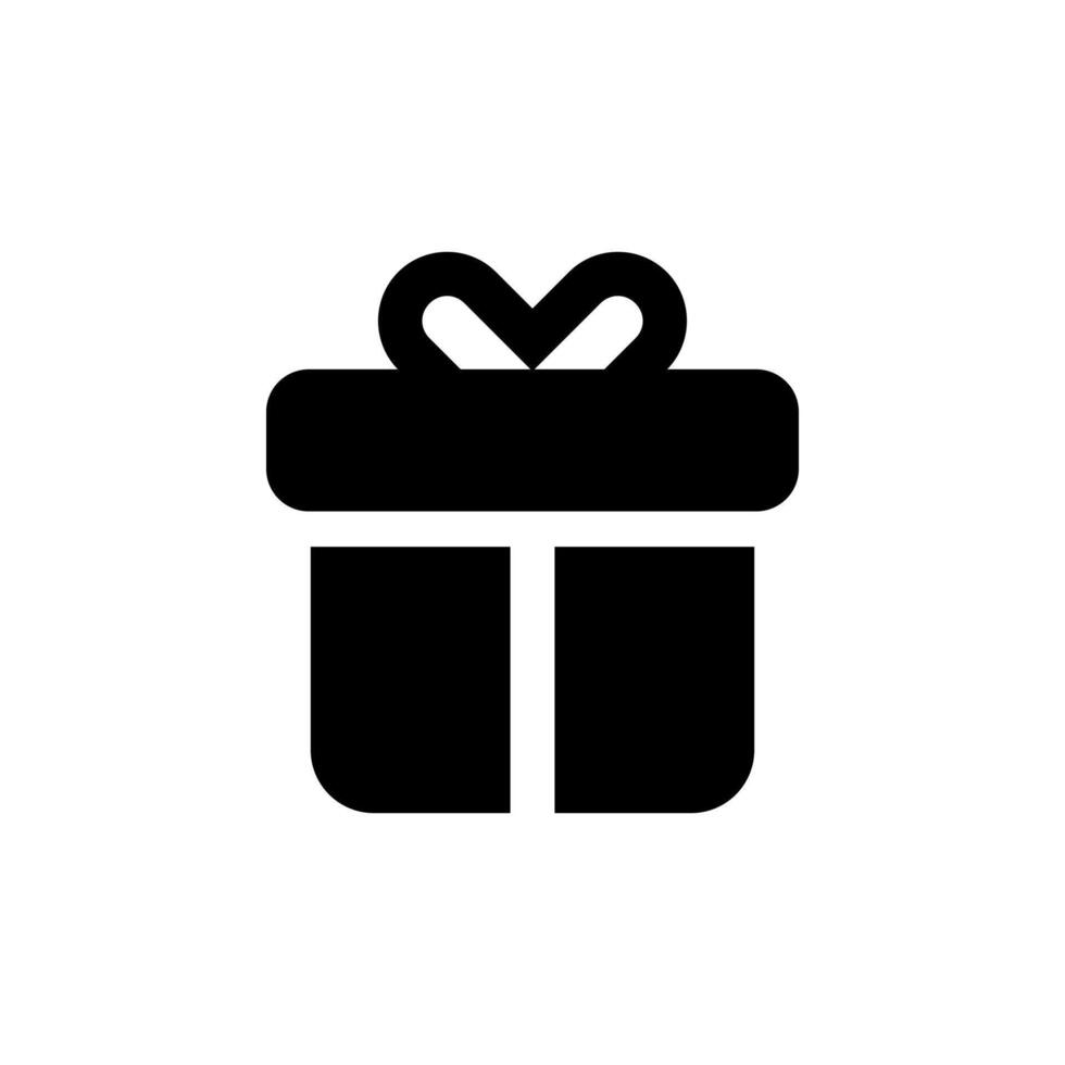 gift box icon simple black and white vector