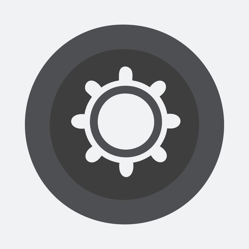 Setting flat icon for web and mobile, modern cogwheel gear minimalistic flat design. vector