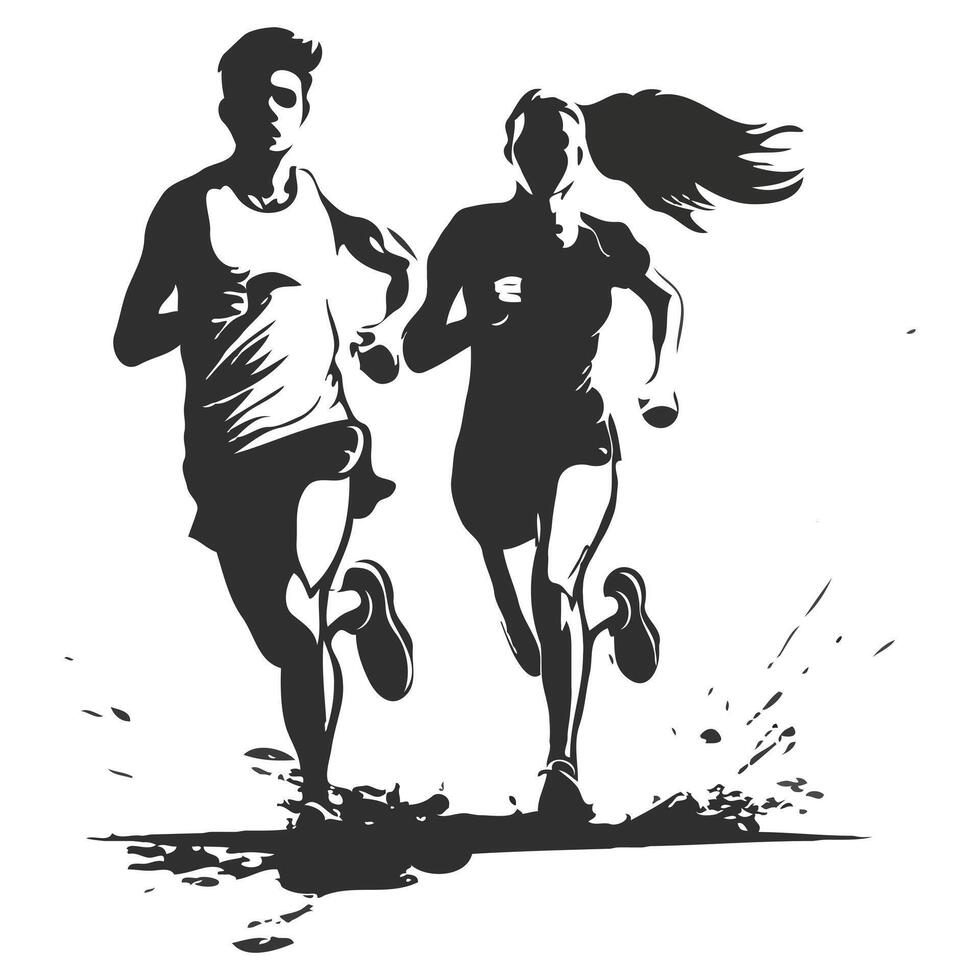 People running activity design illustration vector