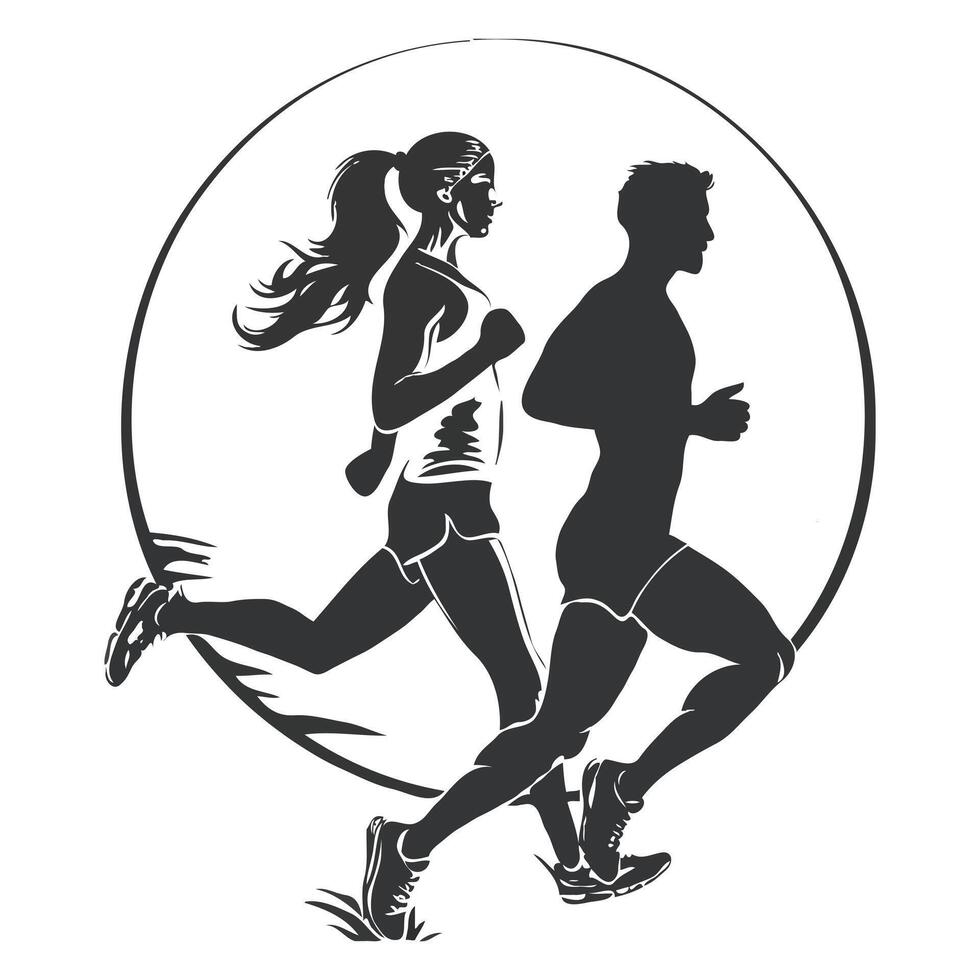 People running activity design illustration vector