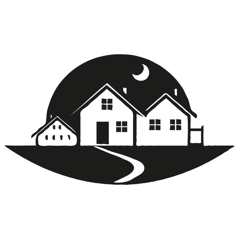 Flat design house silhouette vector