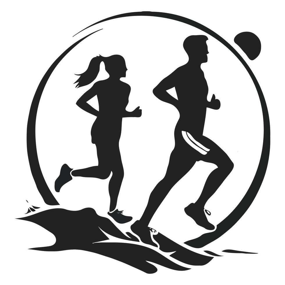 People running activity design illustration vector