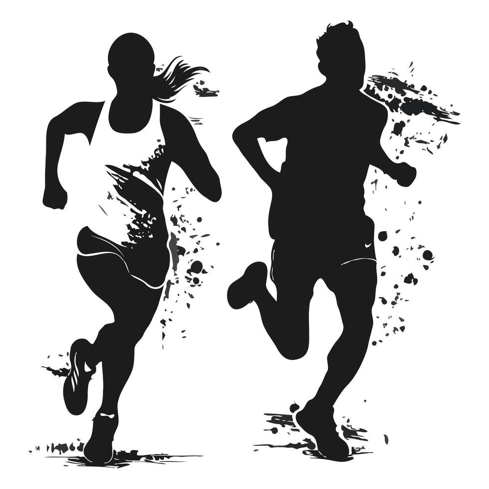 People running activity design illustration vector