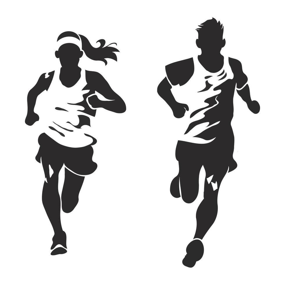 People running activity design illustration vector