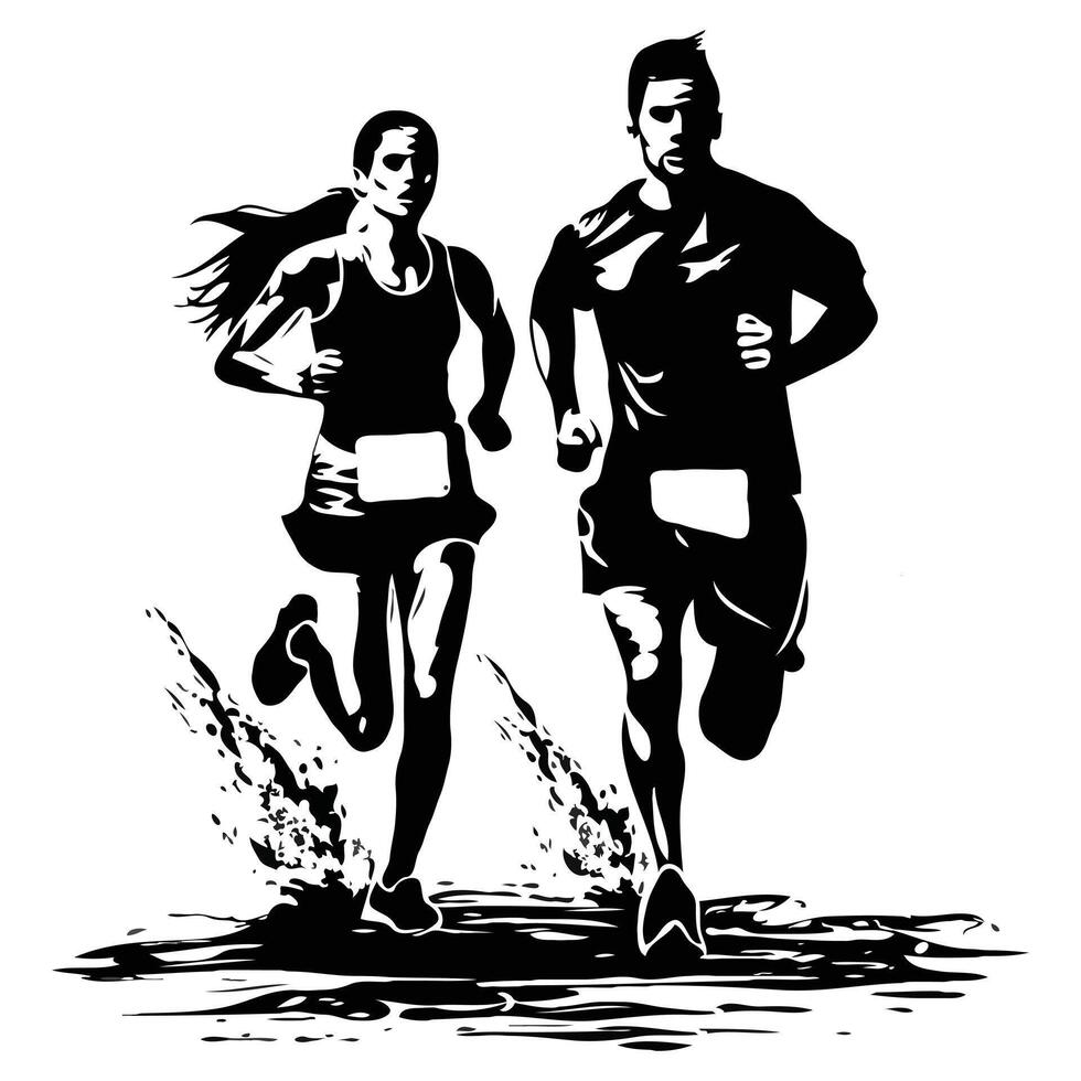 People running activity design illustration vector