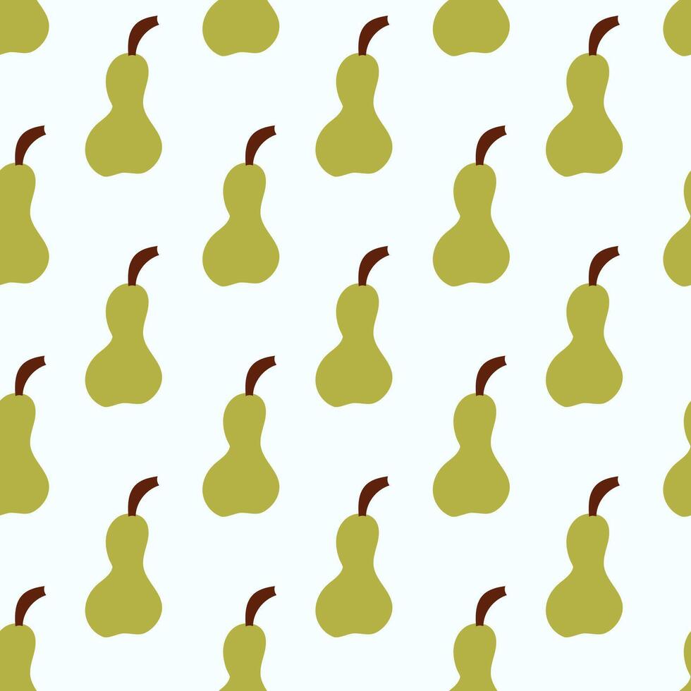 Simple Pear seamless pattern. Fruit food summer background. flat illustration vector