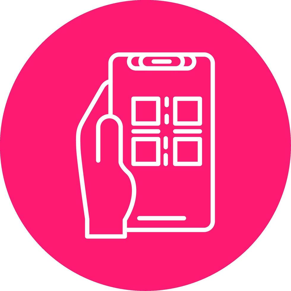 Qr Scan Line Multi Circle Icon vector