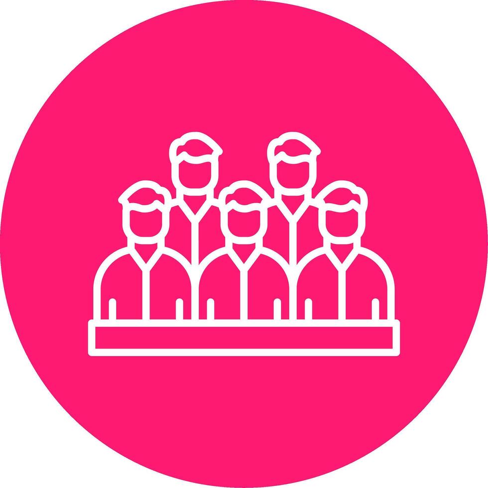Spectators Line Multi Circle Icon vector