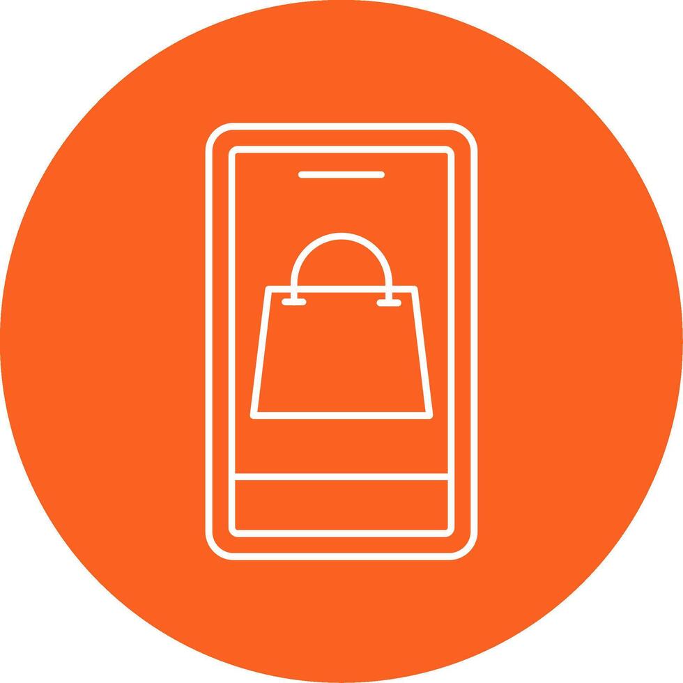 OnLine Multi Circle Shopping Line Multi Circle Icon vector