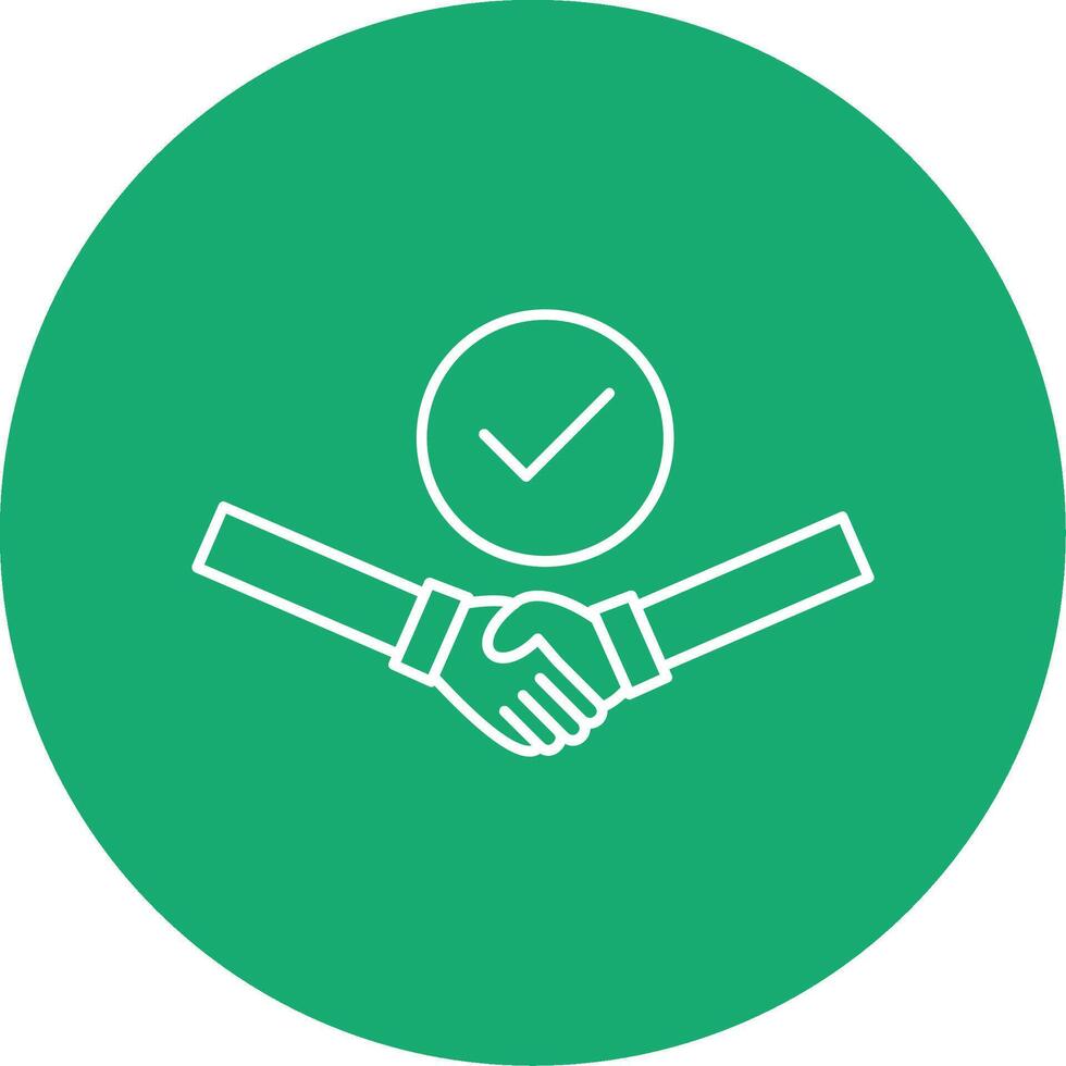 Handshake Deal Done Line Multi Circle Icon vector