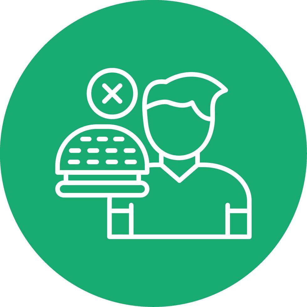 No Appetite Line Multi Circle Icon vector
