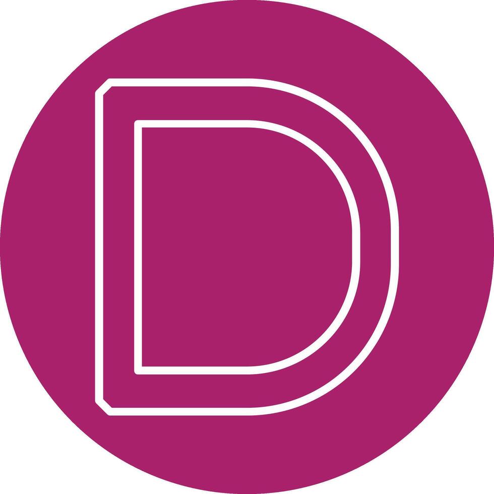 Capital D Icon vector