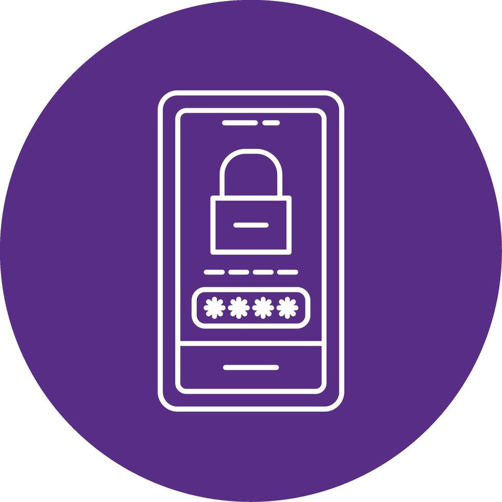 Password Lock Line Multi Circle Icon vector