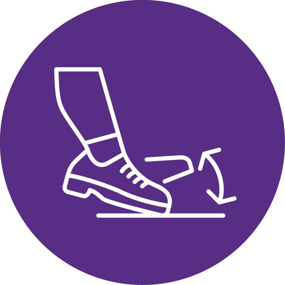 Toe Tap Line Multi Circle Icon vector