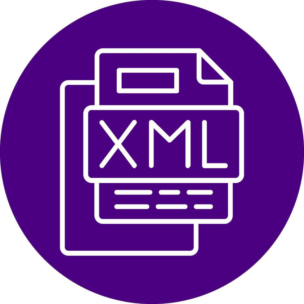 XML File Line Multi Circle Icon vector
