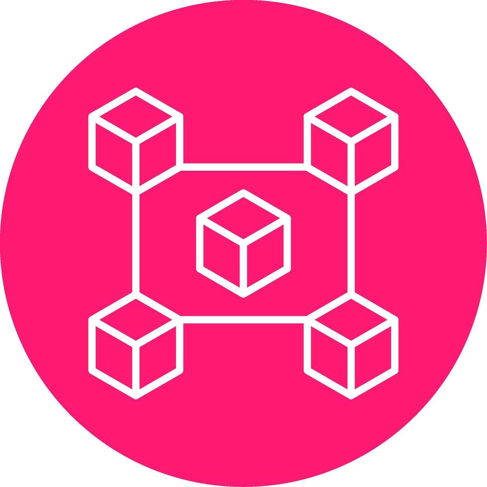 Blockchain Line Multi Circle Icon vector