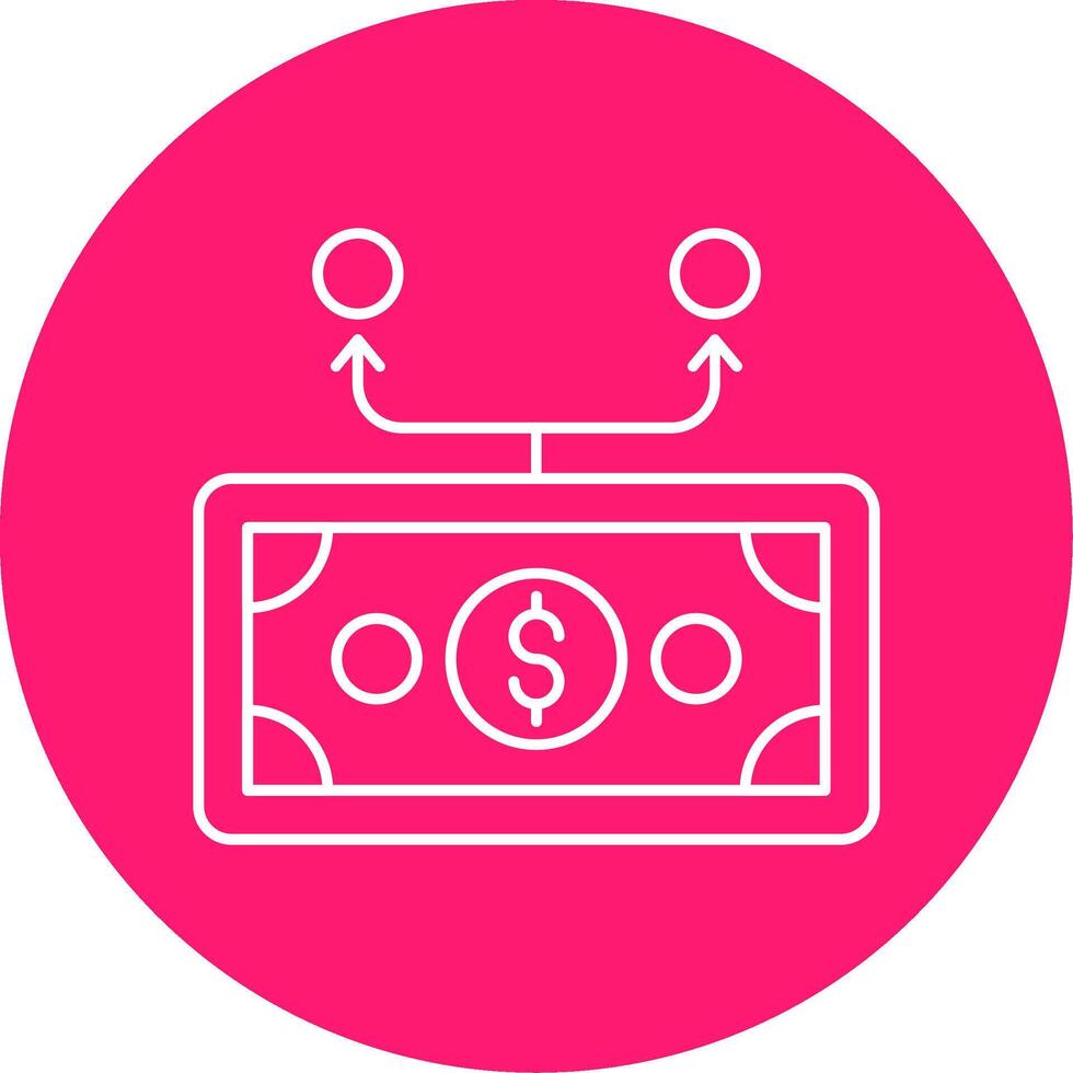 Expenses Division Line Multi Circle Icon vector