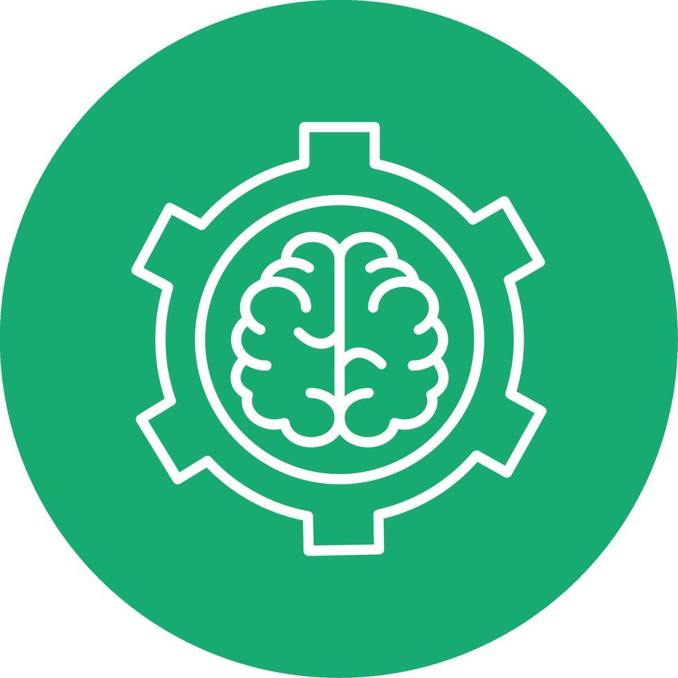 Brain Functions Line Multi Circle Icon vector