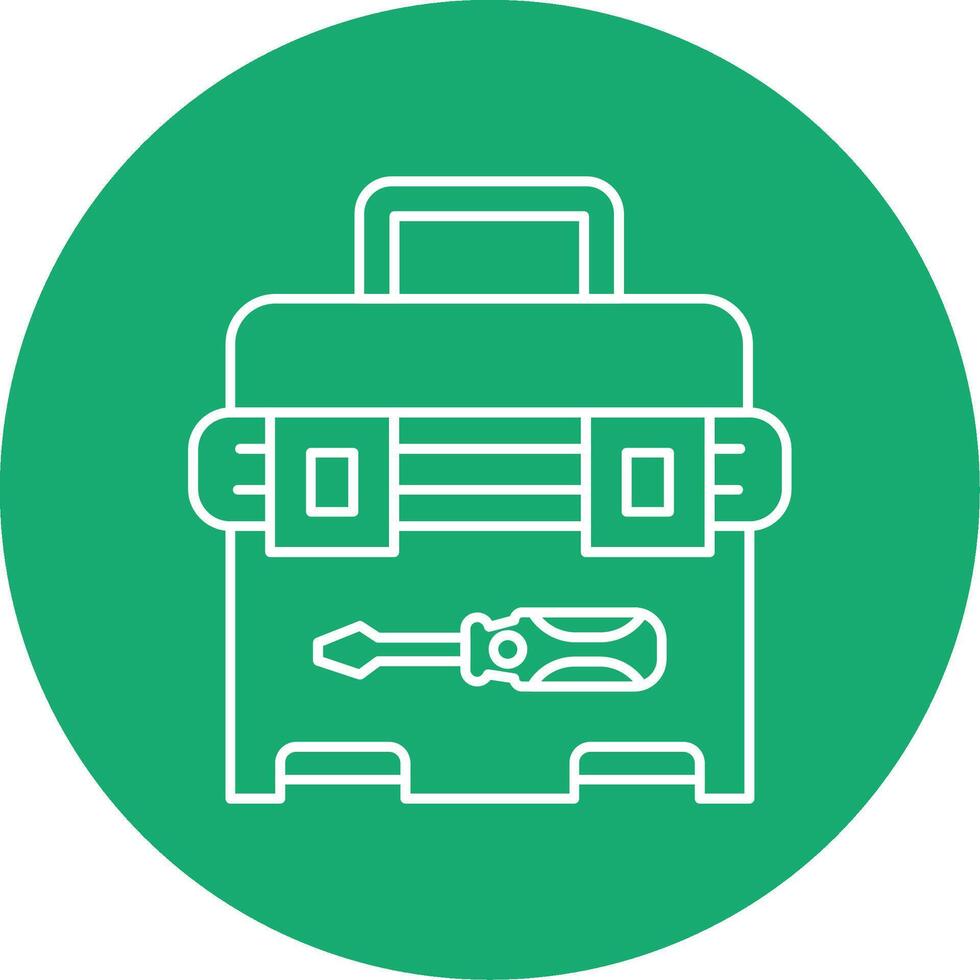 Tool Box Line Multi Circle Icon vector