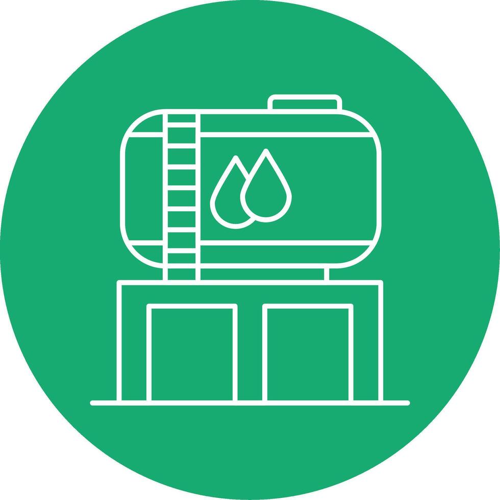 Water Tank Line Multi Circle Icon vector