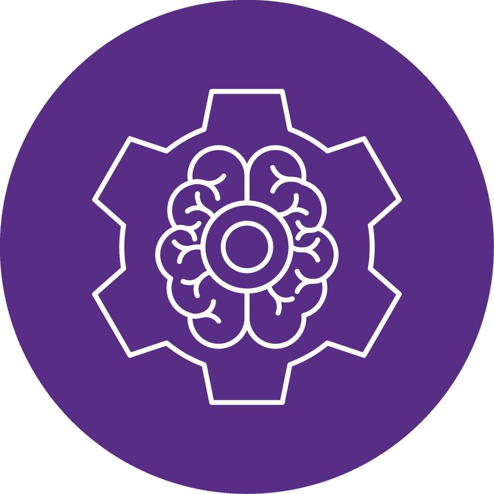 Brain Functions Line Multi Circle Icon vector