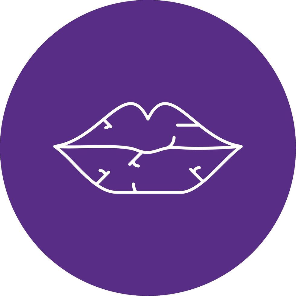 Dry Lips Line Multi Circle Icon vector