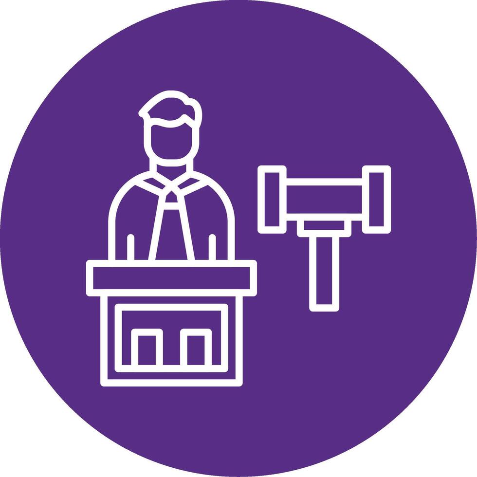 Judge Line Multi Circle Icon vector