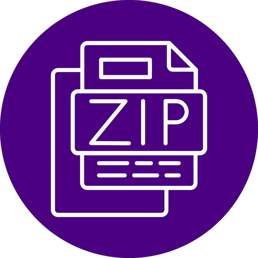 ZIP File Line Multi Circle Icon vector