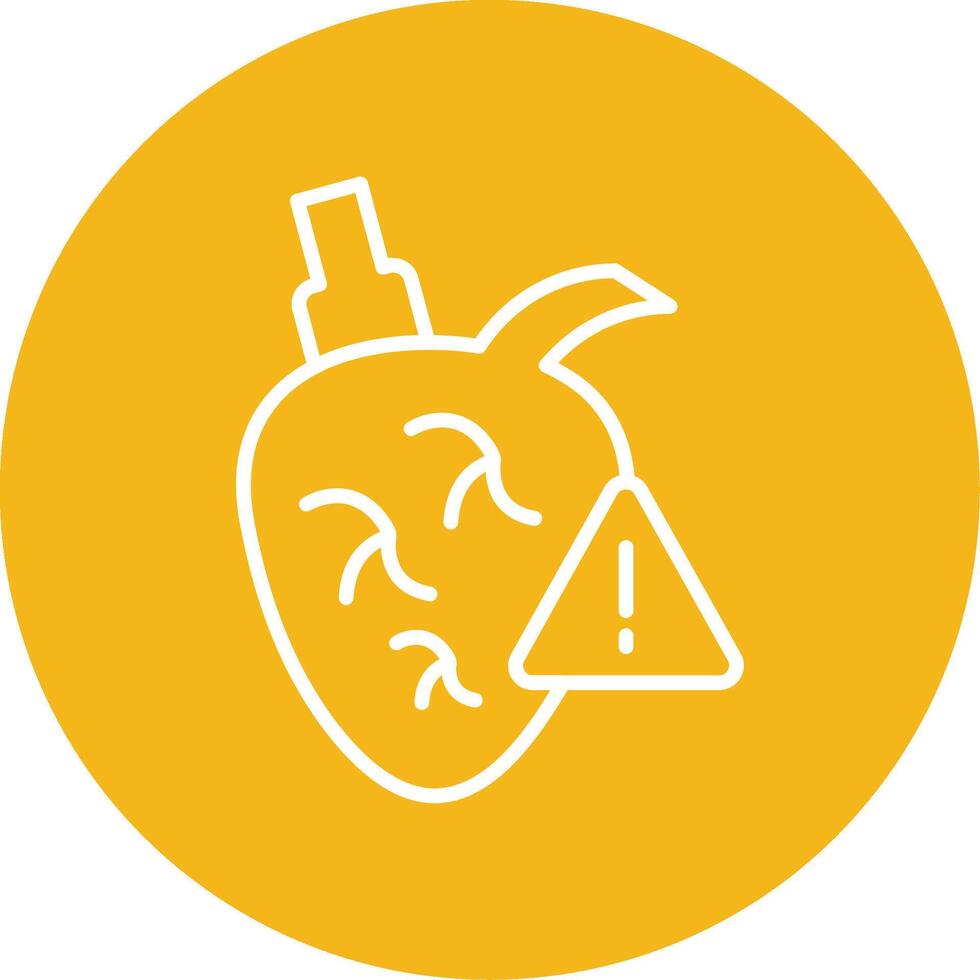 Heart Attack Line Multi Circle Icon vector