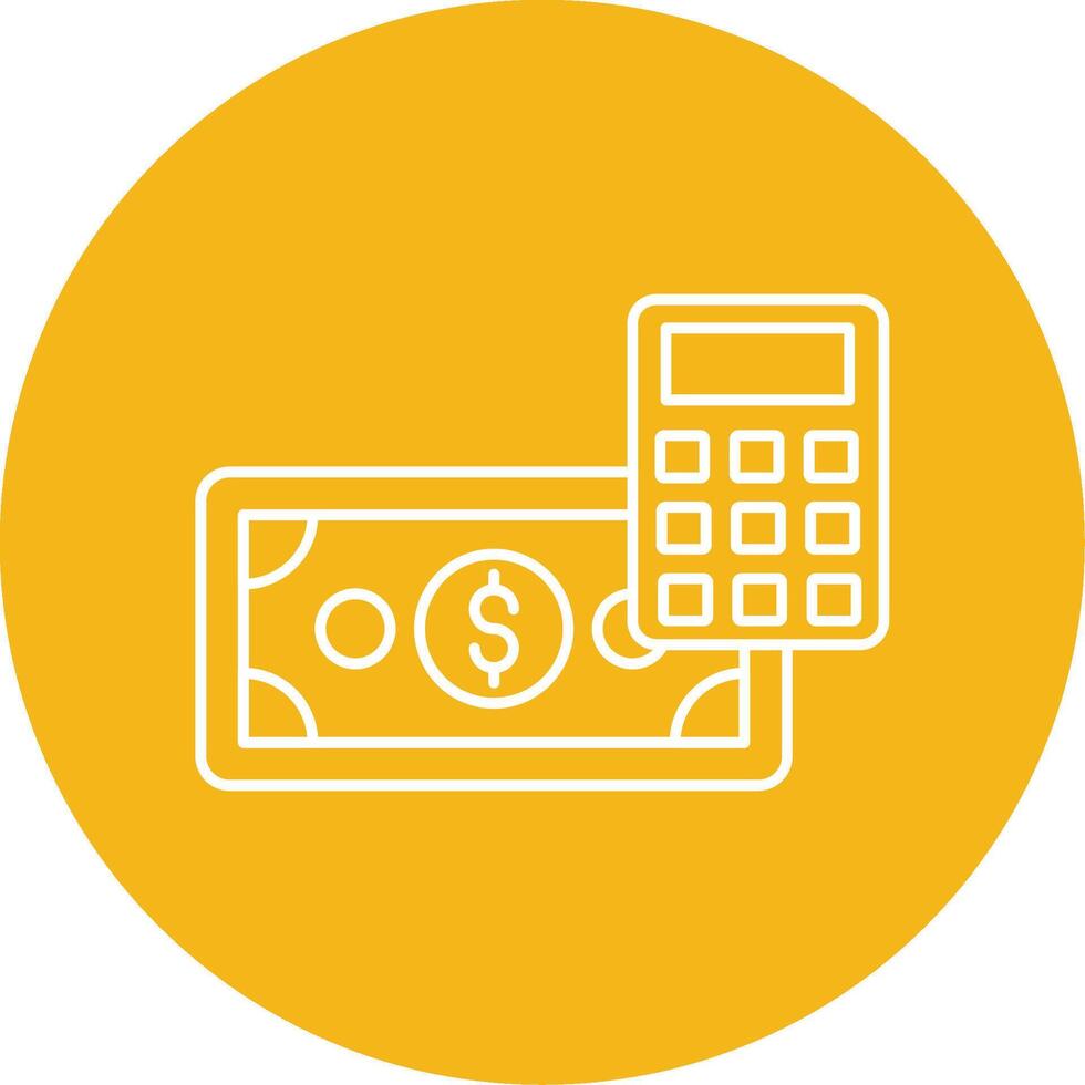 Money Calculation Line Multi Circle Icon vector