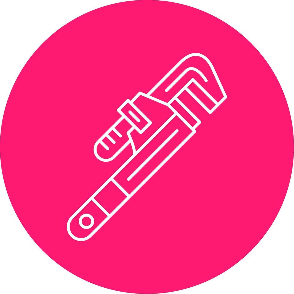 Pipe Wrench Line Multi Circle Icon vector