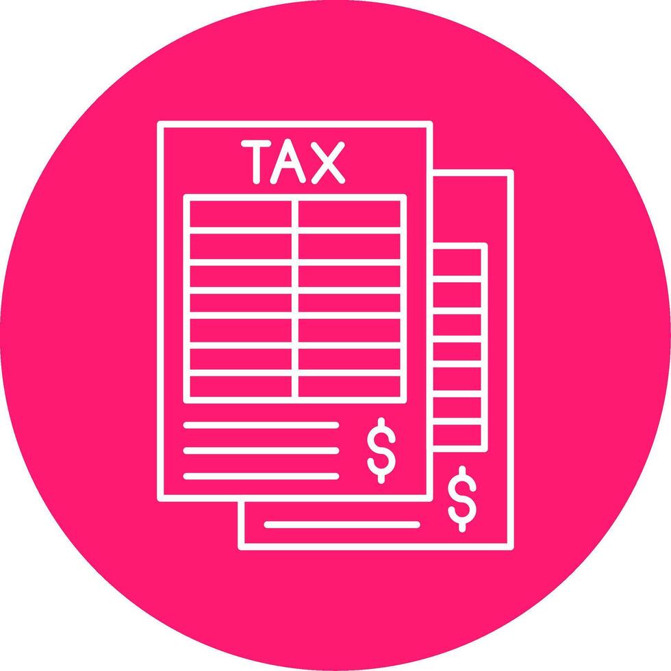 Tax Form Line Multi Circle Icon vector