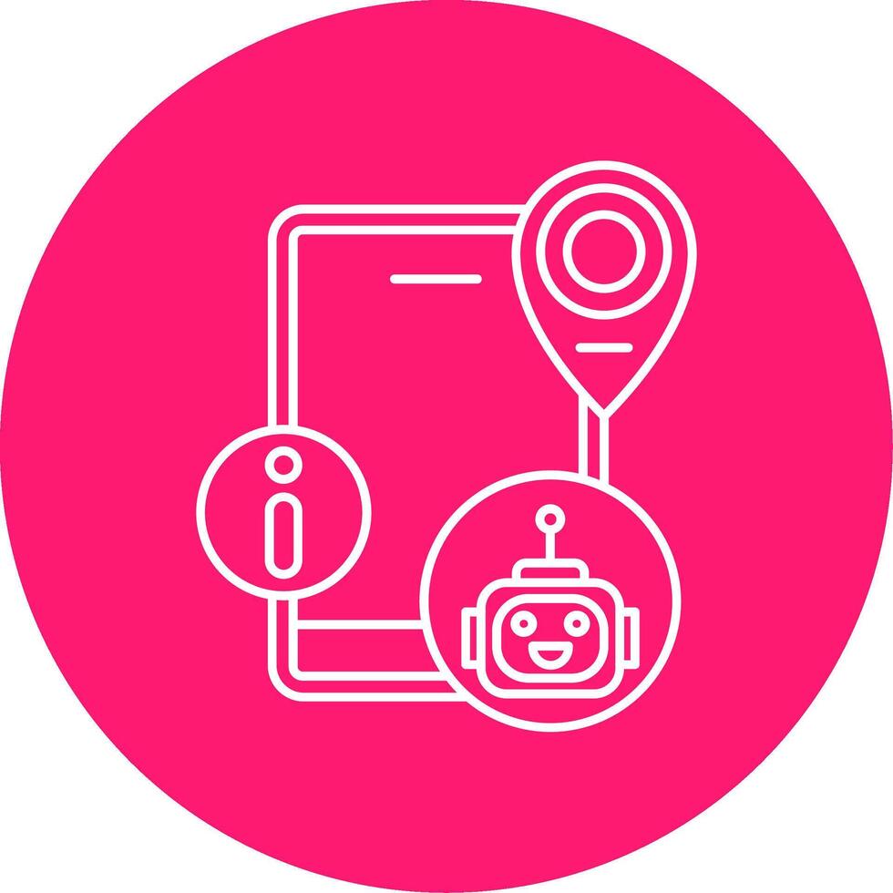 Virtual Assistant Line Multi Circle Icon vector