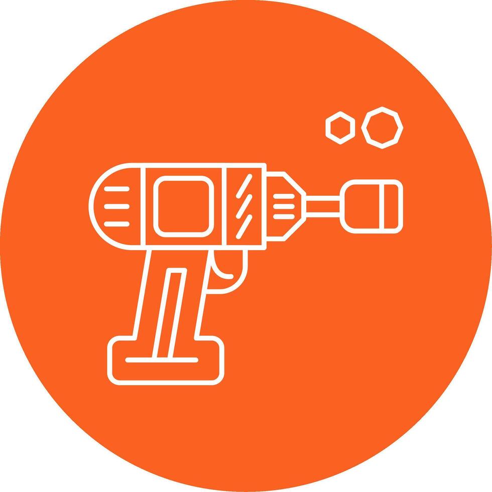 Impact Wrench Line Multi Circle Icon vector